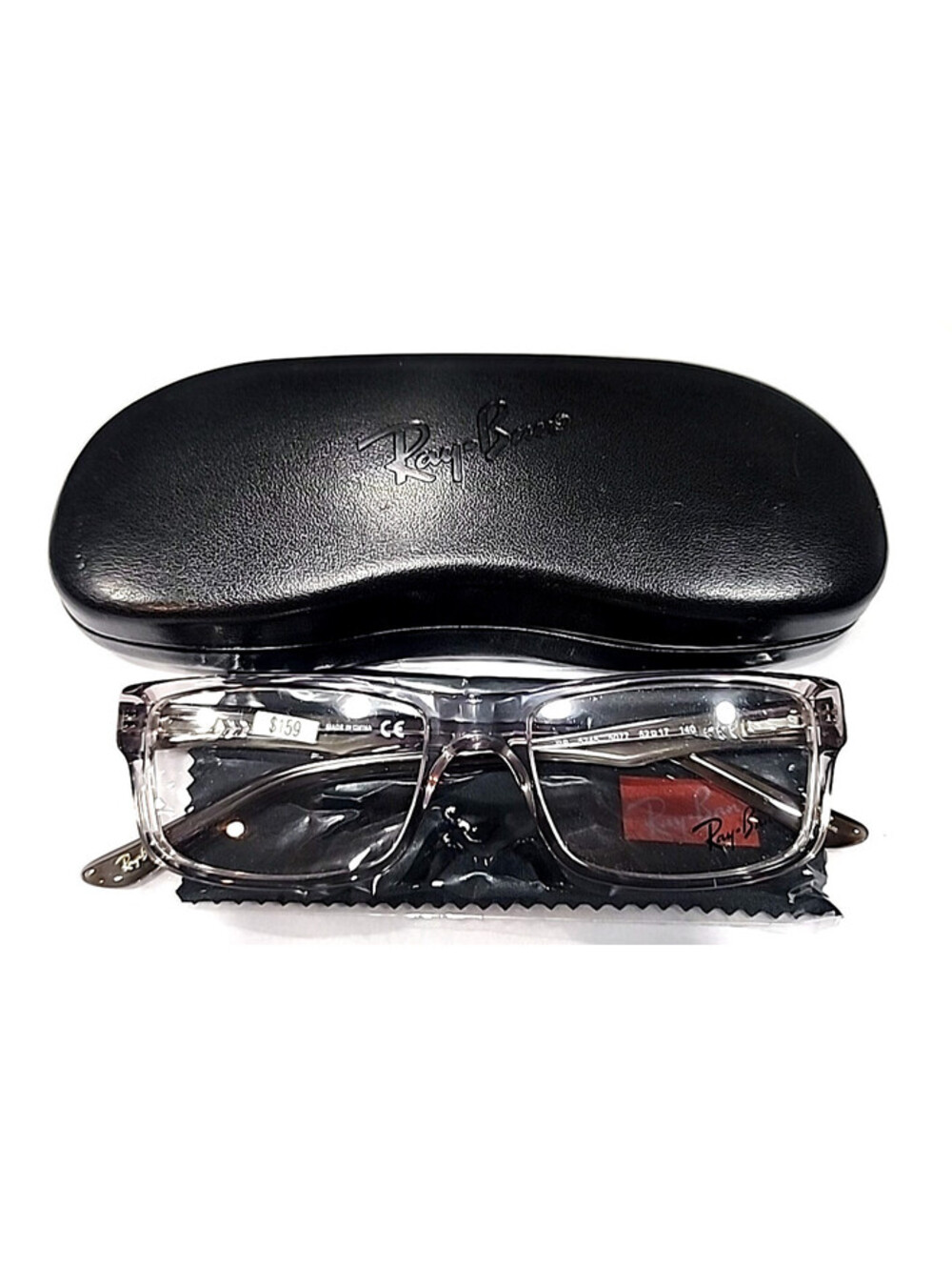 Ray Ban RB5245 5077 Gray Tortoise Rectangle Eyeglasses 52-17 140 Case Cloth New